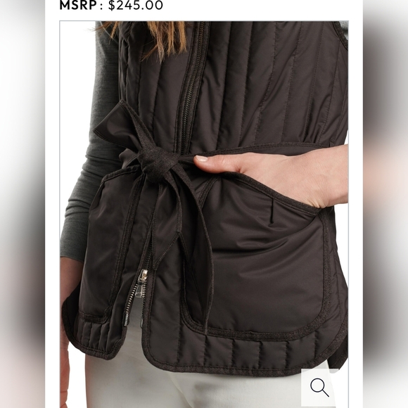 Peter Millar Women's Peppercorn Scout Quilted Vest With Tie NWT - Picture 2 of 7